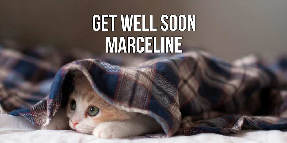 Greetings card с именем, Marceline Get well soon не болейте с котиком Greetings with text for free download 