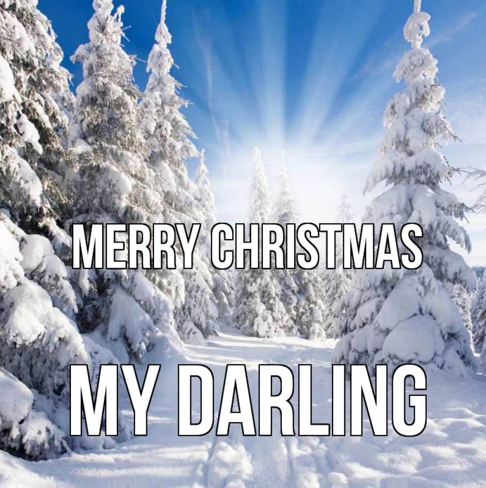 Greetings card с именем, my-darling Merry Christmas зима, лес Greetings with text for free download 