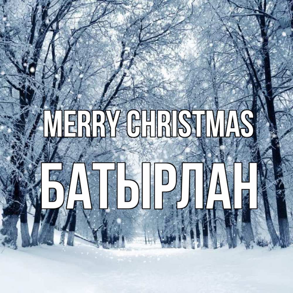 Greetings card с именем, Батырлан Merry Christmas снег, лес, парк Greetings with text for free download 