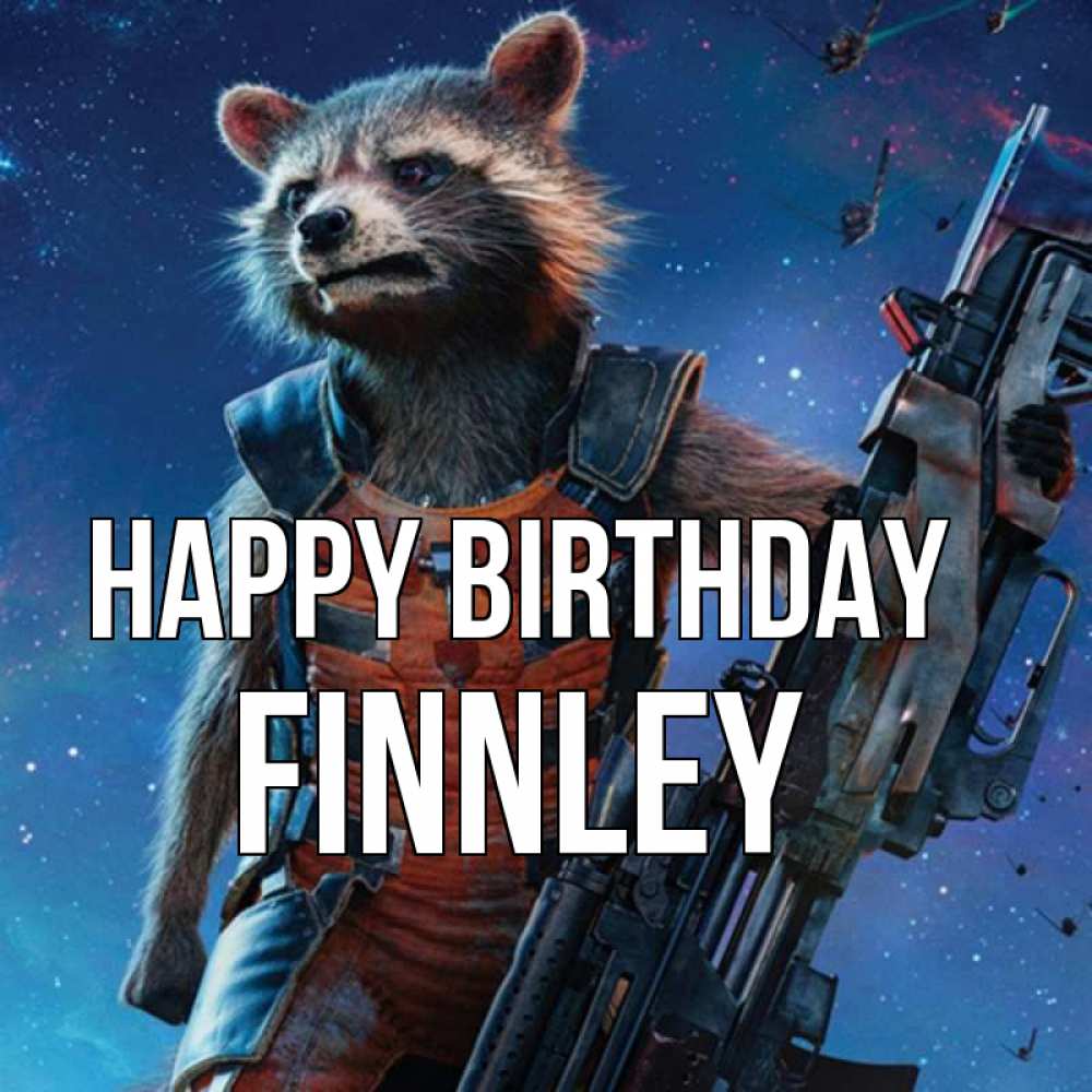 Greetings card с именем, Finnley Happy Birthday реактивный Рокета Greetings with text for free download 