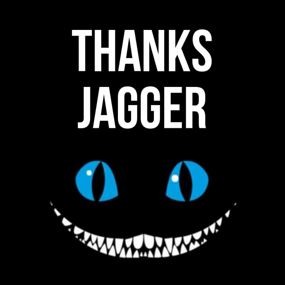 Greetings card с именем, Jagger Thanks благодарю от чеширика Greetings with text for free download 