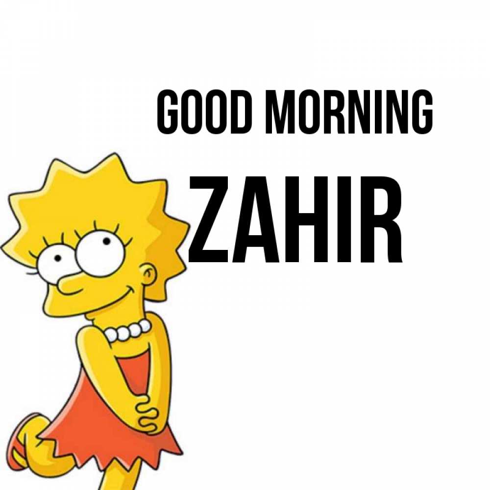 Greetings card с именем, Zahir Good morning в платье и ожерелье Greetings with text for free download 