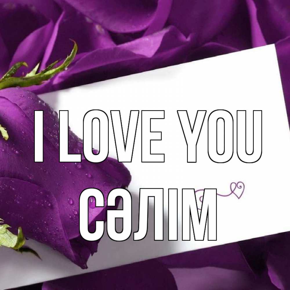 Greetings card с именем, СӘЛІМ I love you роза Greetings with text for free download 