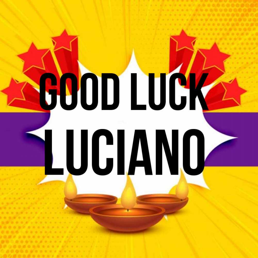 Greetings card с именем, Luciano Good luck векторное изображение Greetings with text for free download 