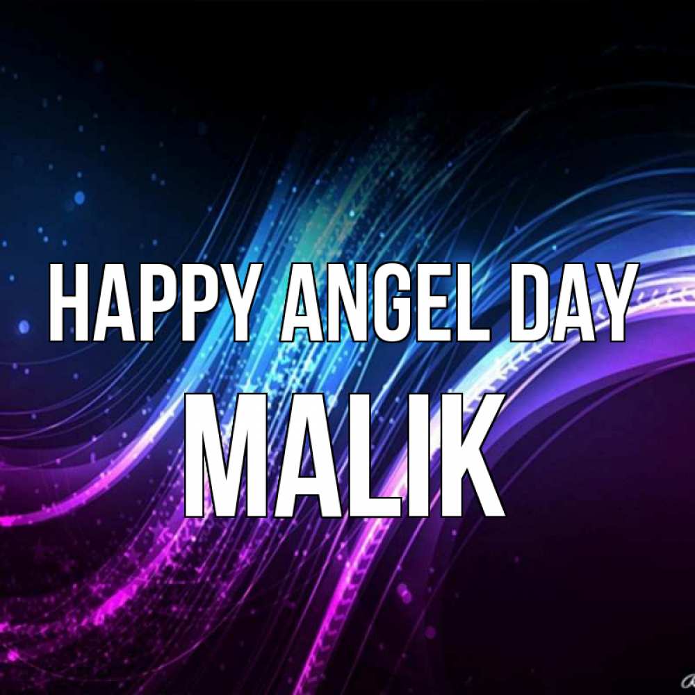 Greetings card с именем, Malik happy angel day фиолетовый фон Greetings with text for free download 