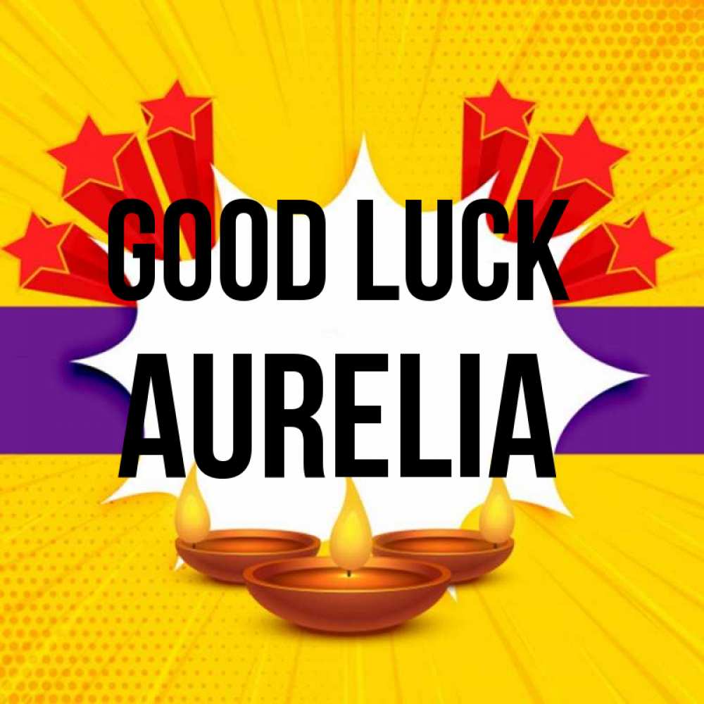 Greetings card с именем, Aurelia Good luck векторное изображение Greetings with text for free download 