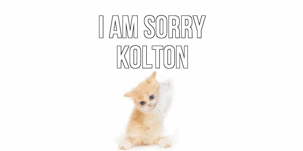 Greetings card с именем, Kolton I am sorry кот Greetings with text for free download 