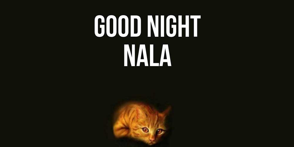 Greetings card с именем, Nala Good night кот Greetings with text for free download 