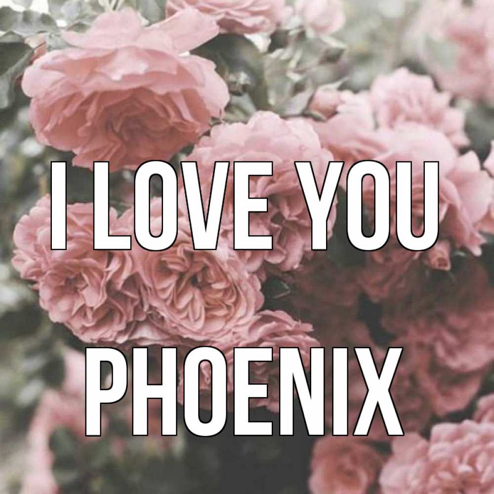 Greetings card с именем, Phoenix I love you розы 3 Greetings with text for free download 