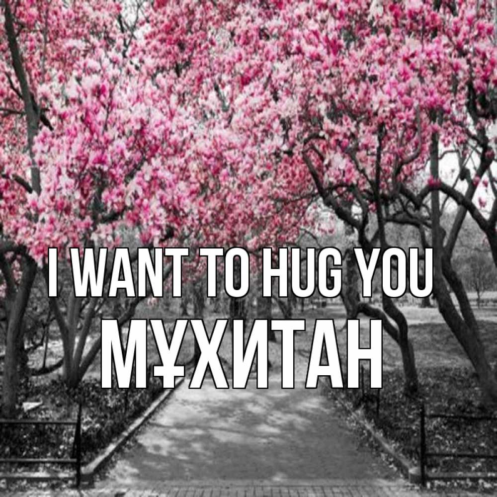 Greetings card с именем, МҰХИТАН I want to hug you обработанное фото Greetings with text for free download 