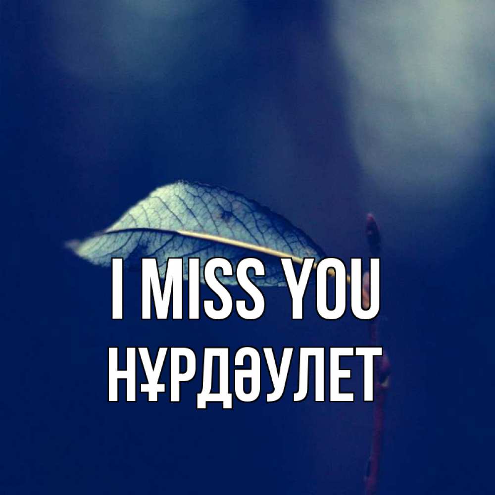 Greetings card с именем, НҰРДӘУЛЕТ I miss you одна ветка 1 Greetings with text for free download 