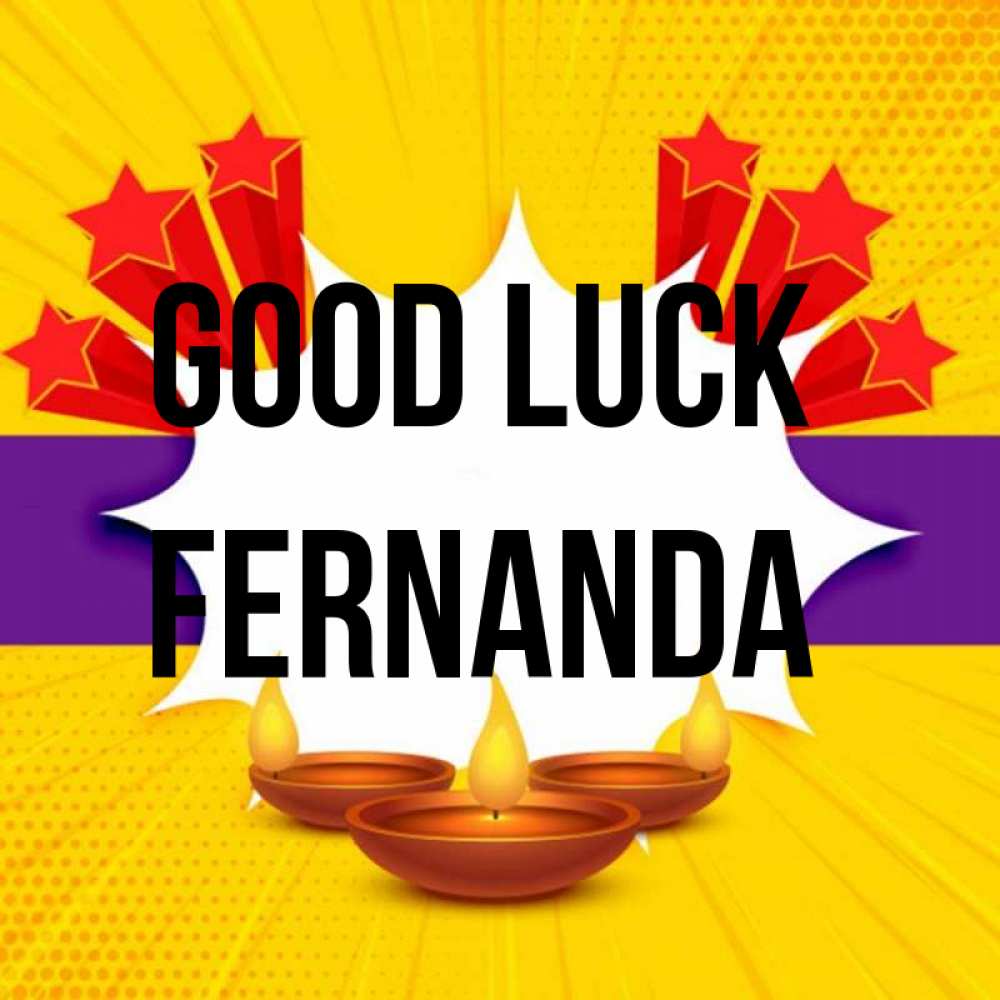 Greetings card с именем, Fernanda Good luck векторное изображение Greetings with text for free download 