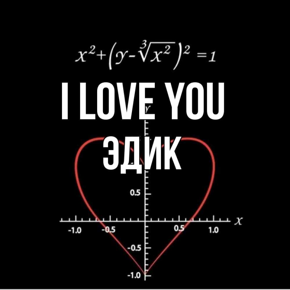 Greetings card с именем, Эдик I love you сердечная формула Greetings with text for free download 
