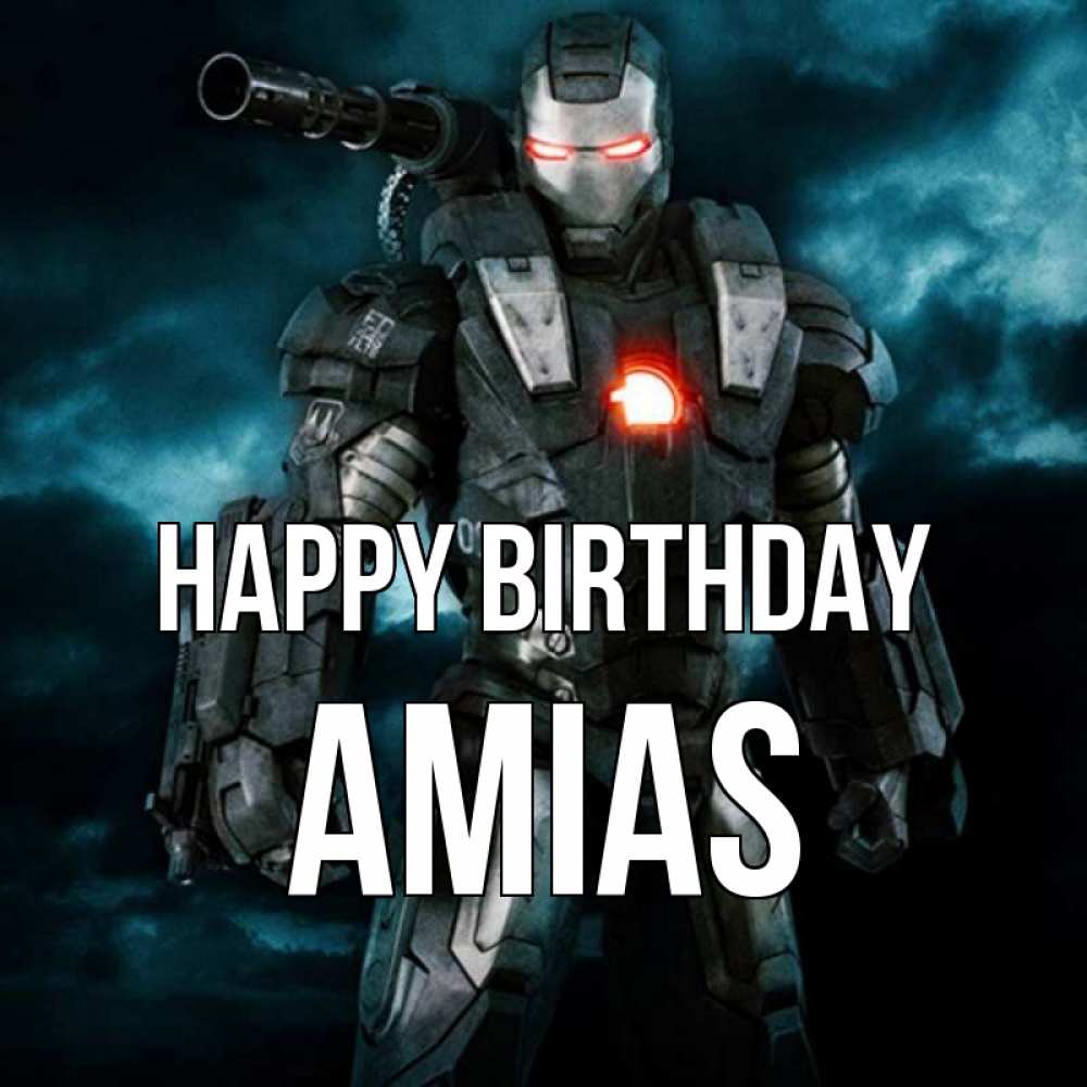 Greetings card с именем, Amias Happy Birthday марвел супергерой в новом костюме Greetings with text for free download 