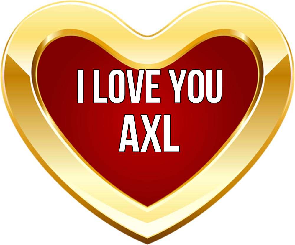 Greetings card с именем, Axl I love you из краски Greetings with text for free download 