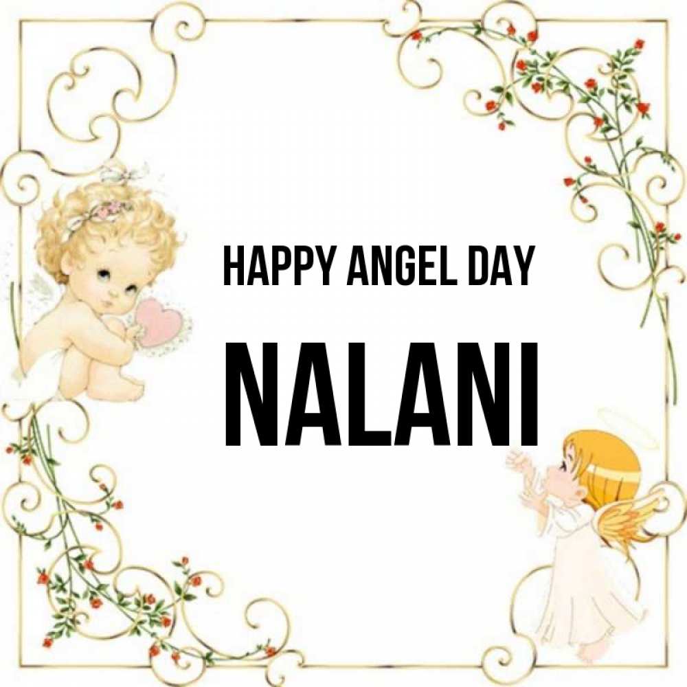 Greetings card с именем, Nalani happy angel day ангелы желают прекрасных именин Greetings with text for free download 