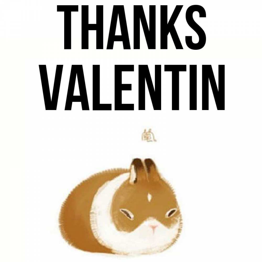 Greetings card с именем, Valentin Thanks коричнево белый домашний питомец Greetings with text for free download 