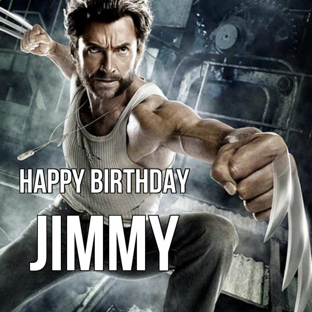 Greetings card с именем, Jimmy Happy Birthday супергерой в ярости Greetings with text for free download 