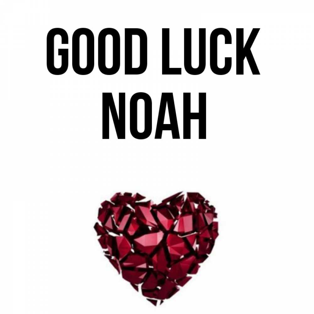 Greetings card с именем, Noah Good luck бордовое из кристаллов  1 Greetings with text for free download 