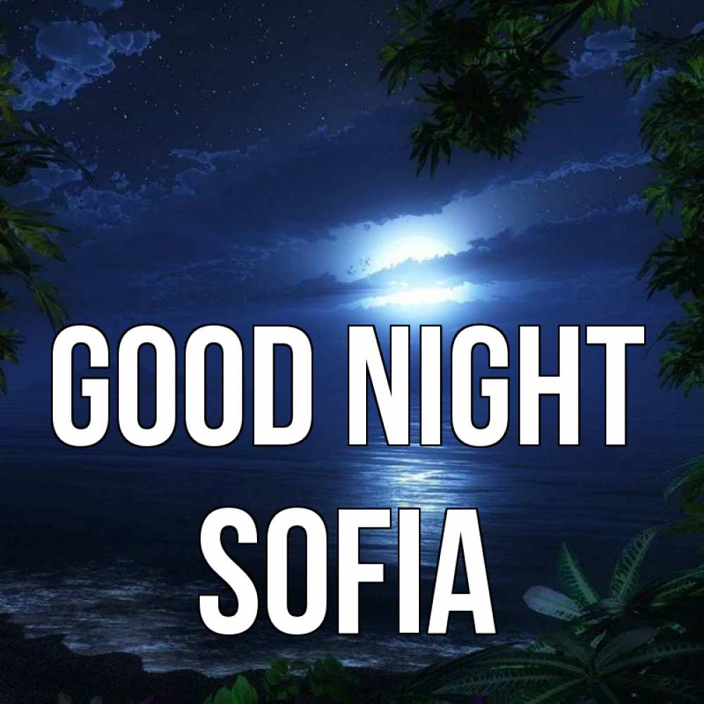 Greetings card с именем, Sofia Good night тропический остров Greetings with text for free download 
