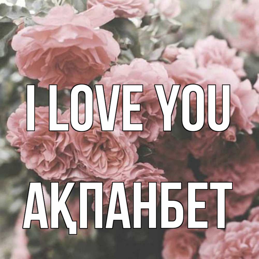 Greetings card с именем, Ақпанбет I love you розы 3 Greetings with text for free download 