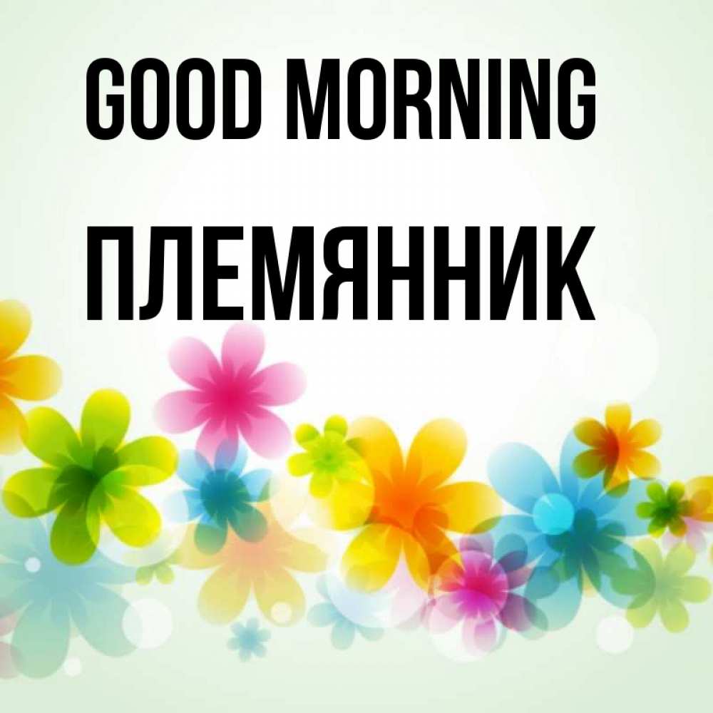 Greetings card с именем, Племянник Good morning позитивные цветочки Greetings with text for free download 