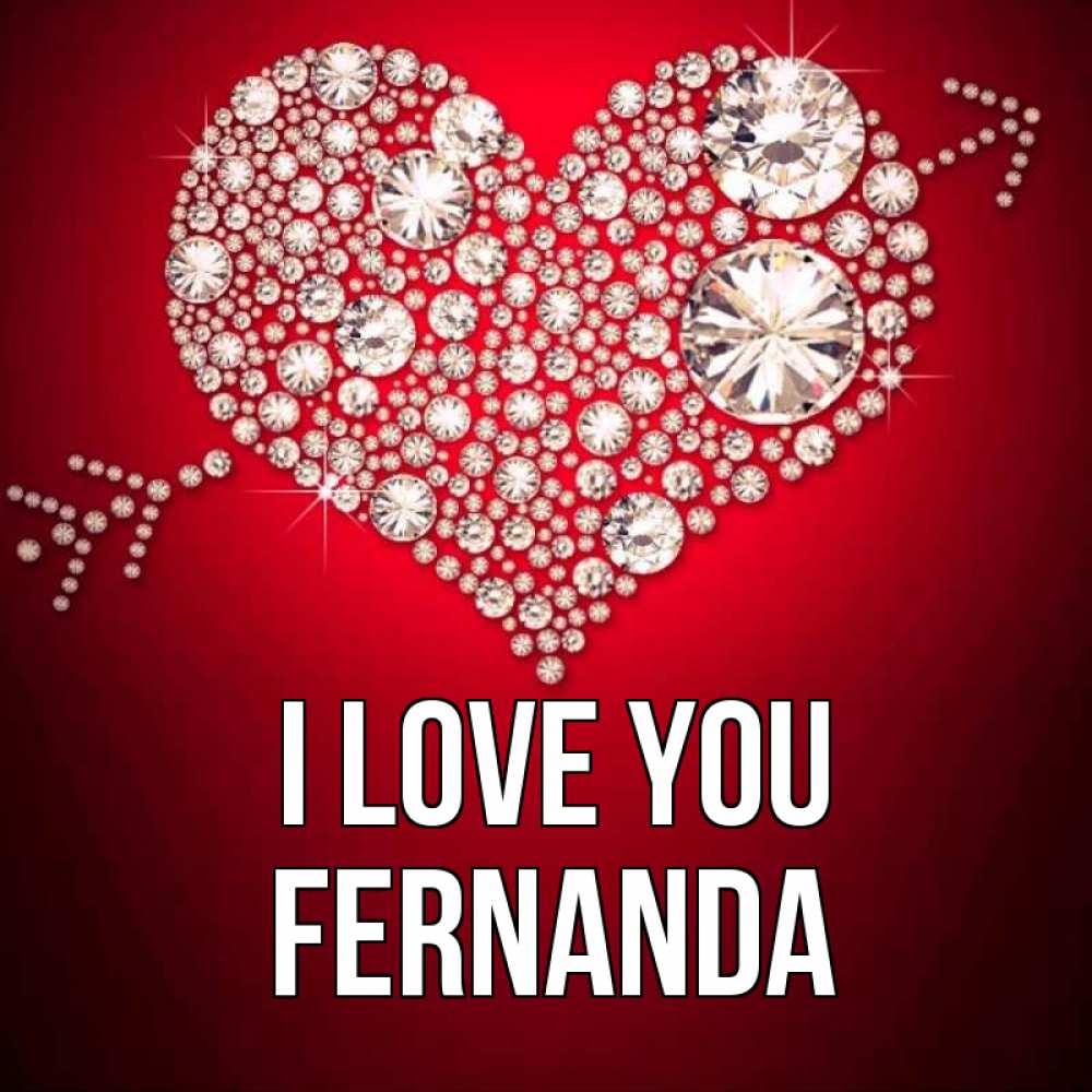 Greetings card с именем, Fernanda I love you стрела купидона Greetings with text for free download 