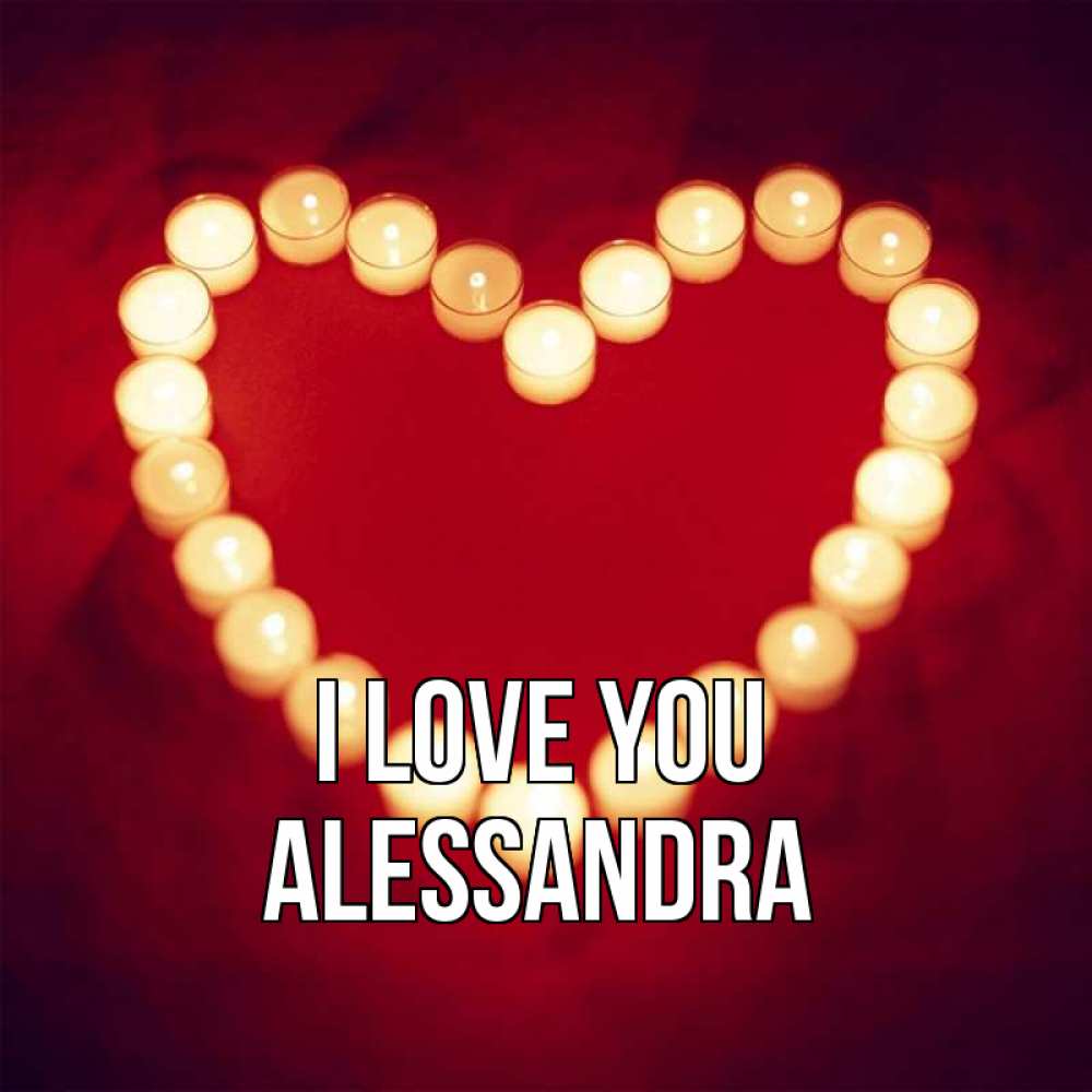 Greetings card с именем, Alessandra I love you красота на красном фоне Greetings with text for free download 