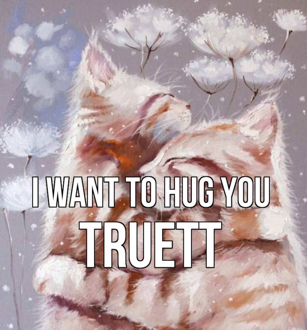 Greetings card с именем, Truett I want to hug you Море и горы Greetings with text for free download 