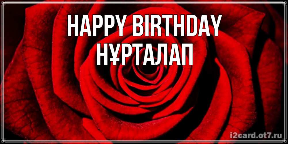 Greetings card с именем, НҰРТАЛАП Happy Birthday алая роза Greetings with text for free download 
