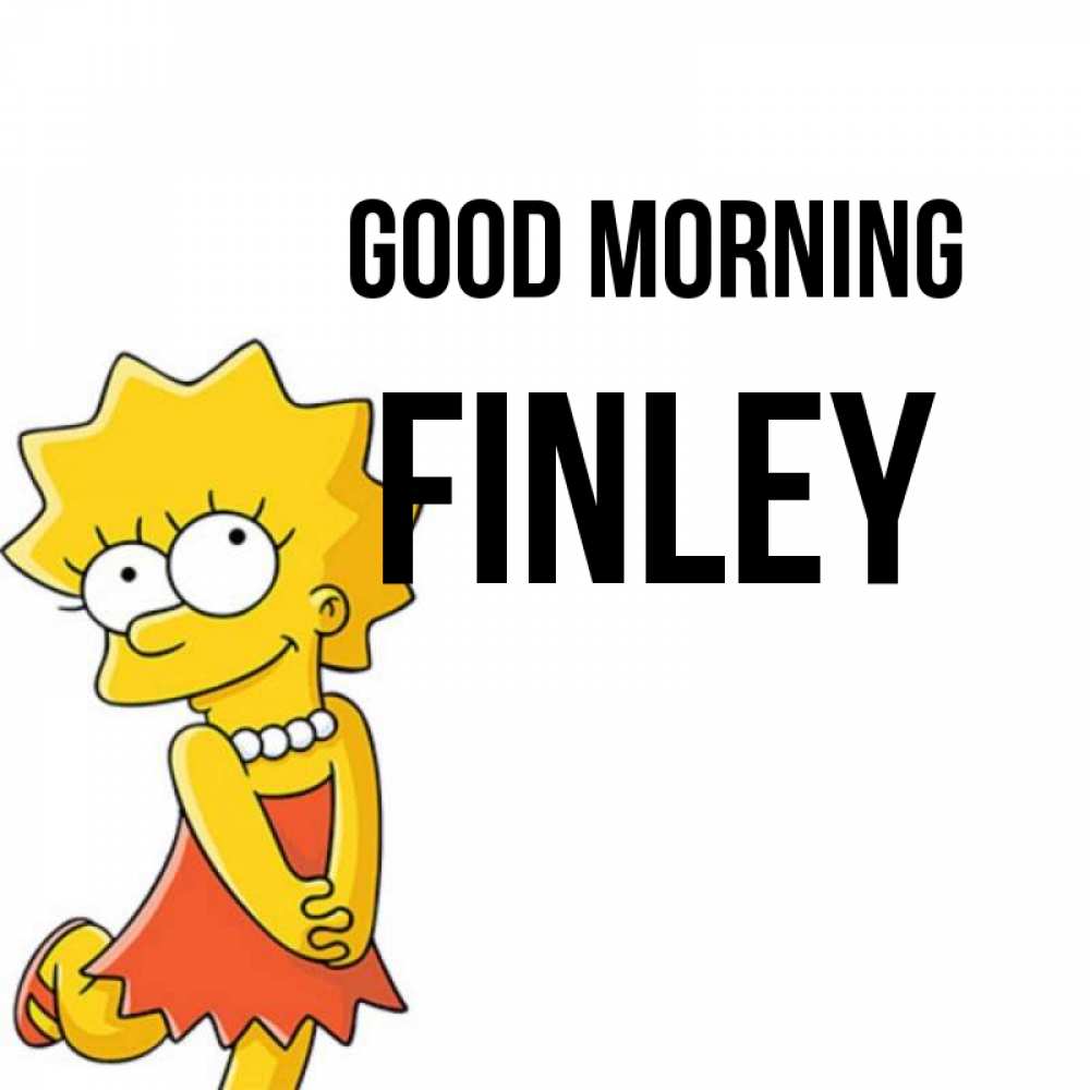 Greetings card с именем, Finley Good morning в платье и ожерелье Greetings with text for free download 