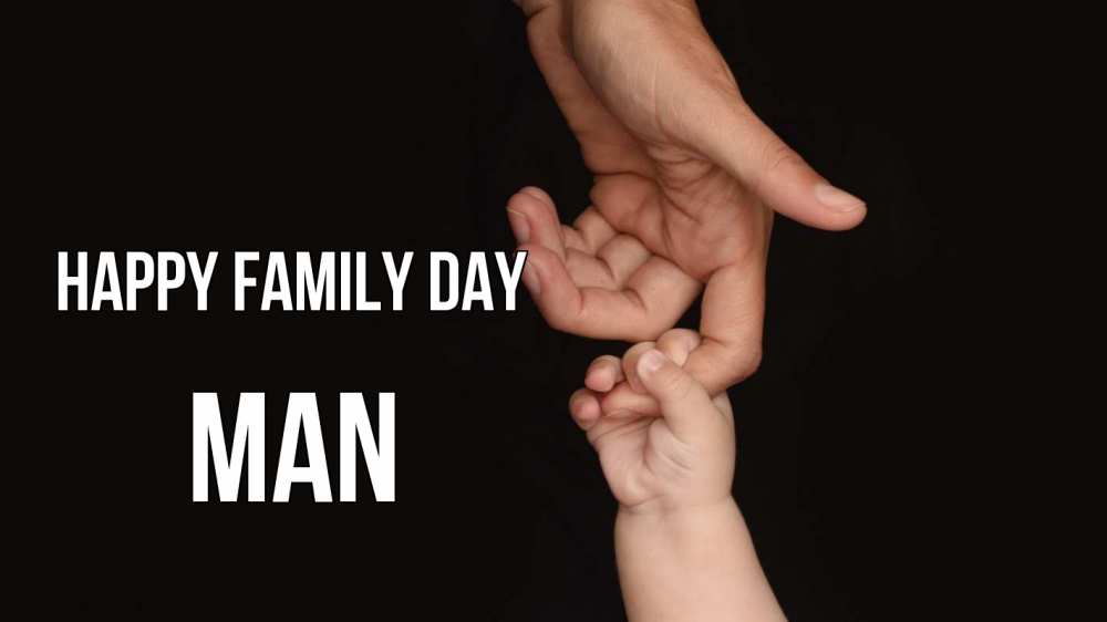 Greetings card с именем, man happy family day с днем семьи Greetings with text for free download 
