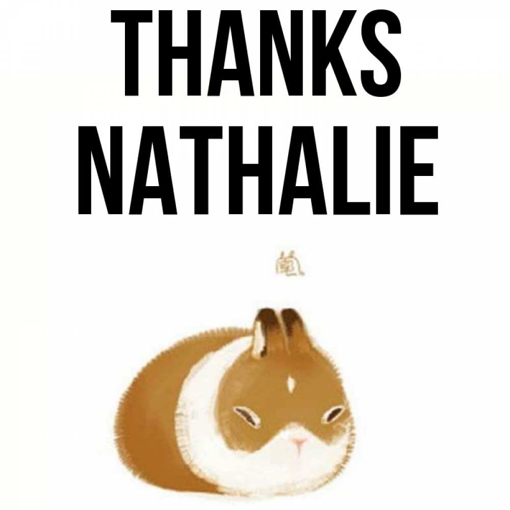 Greetings card с именем, Nathalie Thanks коричнево белый домашний питомец Greetings with text for free download 