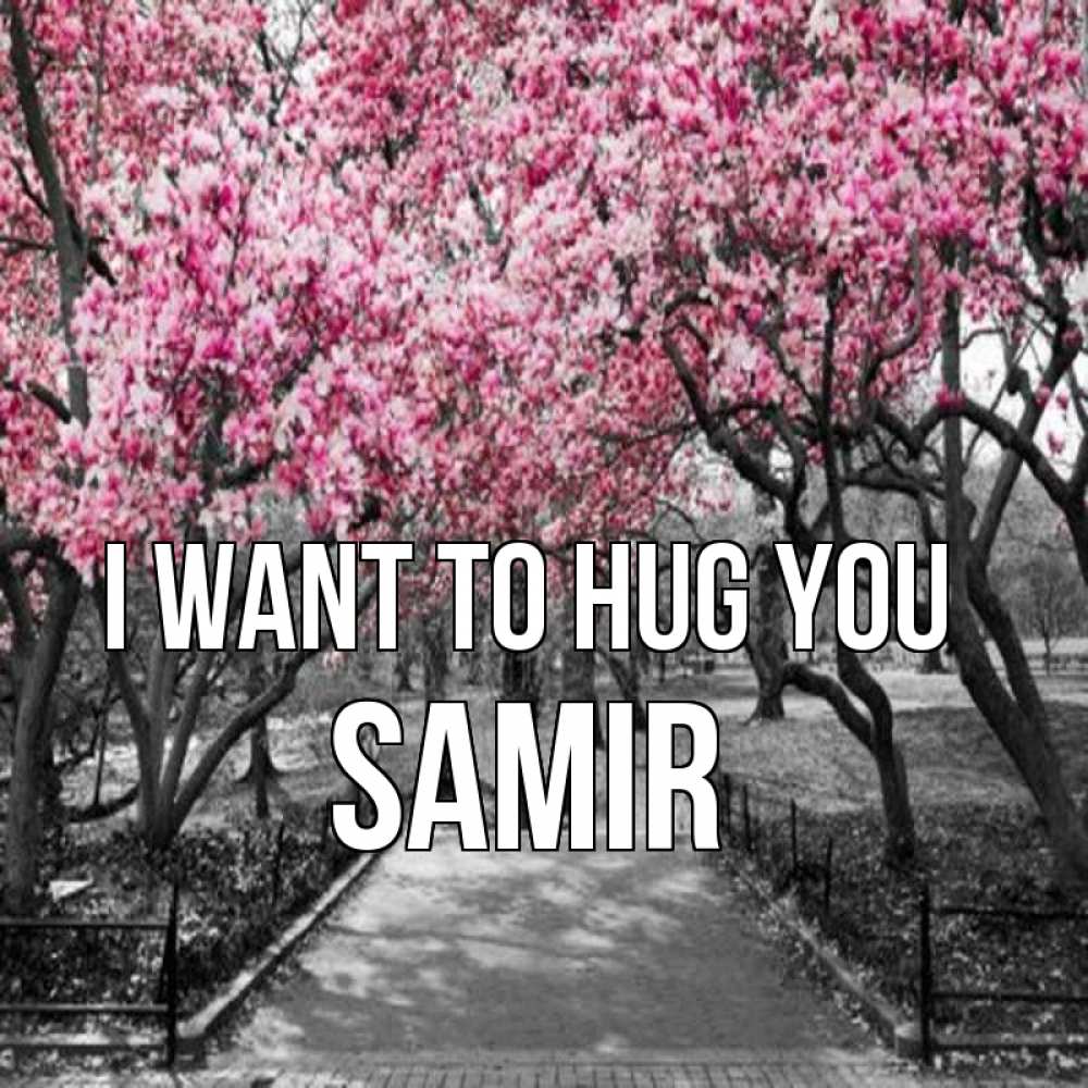 Greetings card с именем, Samir I want to hug you обработанное фото Greetings with text for free download 