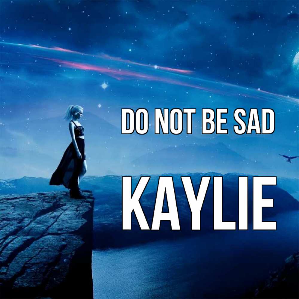 Greetings card с именем, Kaylie Do not be sad вода и скала Greetings with text for free download 