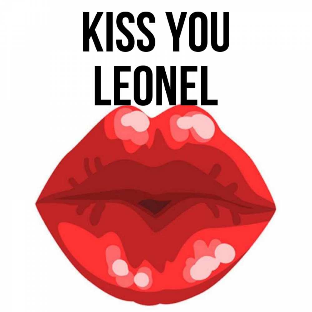 Greetings card с именем, Leonel Kiss you отправить открытку с поцелуем бесплатно и скачать для парня Greetings with text for free download 
