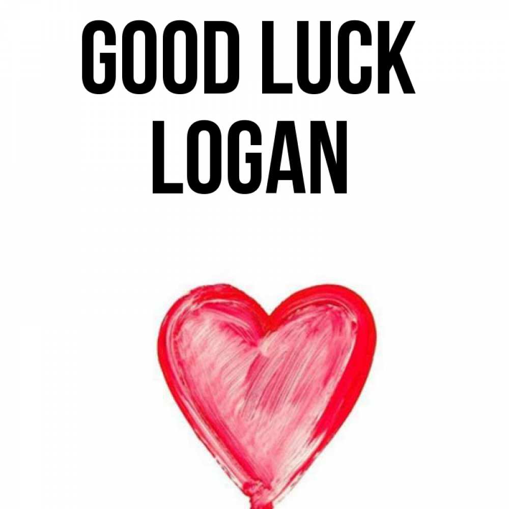 Greetings card с именем, Logan Good luck рисунок маркером Greetings with text for free download 