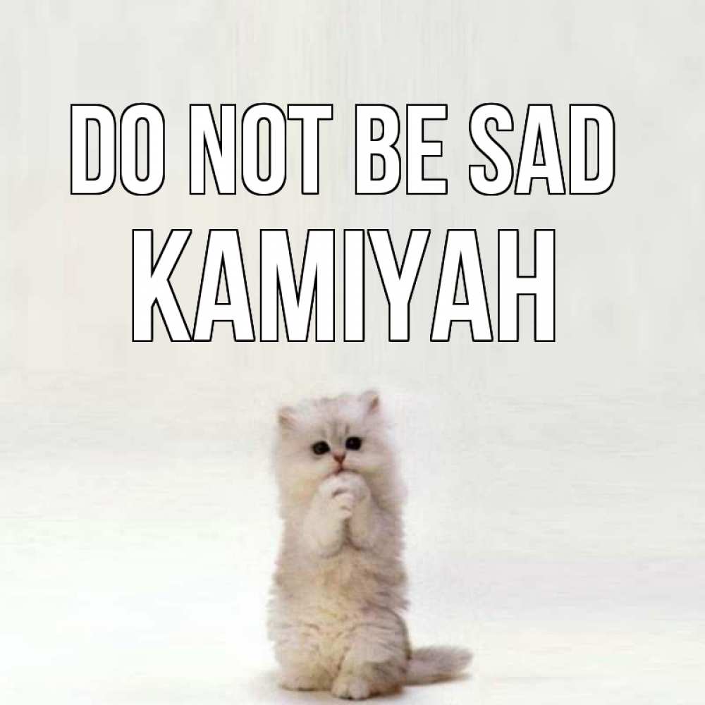 Greetings card с именем, Kamiyah Do not be sad грустный кот Greetings with text for free download 