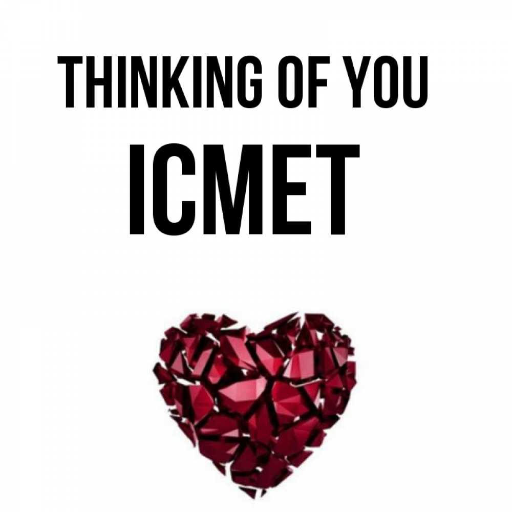 Greetings card с именем, ІСМЕТ Thinking of you рубиновое 1 Greetings with text for free download 