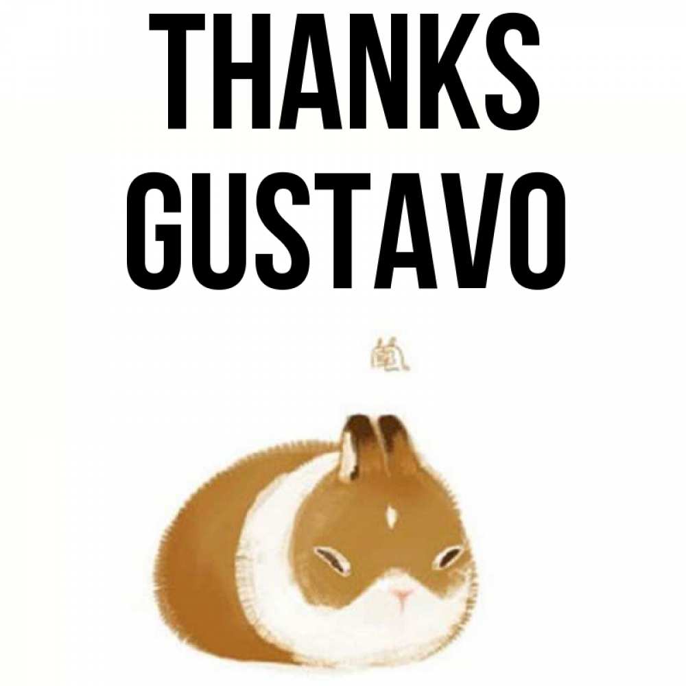 Greetings card с именем, Gustavo Thanks коричнево белый домашний питомец Greetings with text for free download 