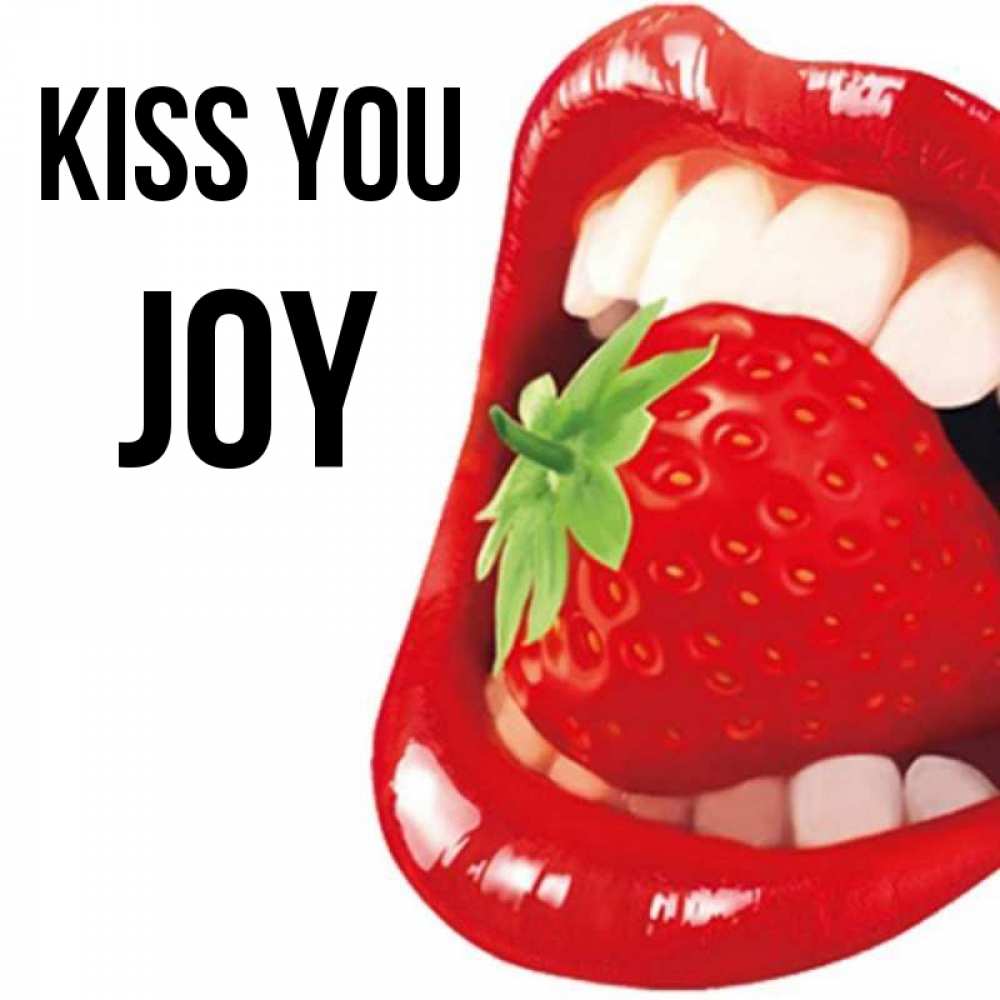 Greetings card с именем, Joy Kiss you открытка с яркими губами Greetings with text for free download 