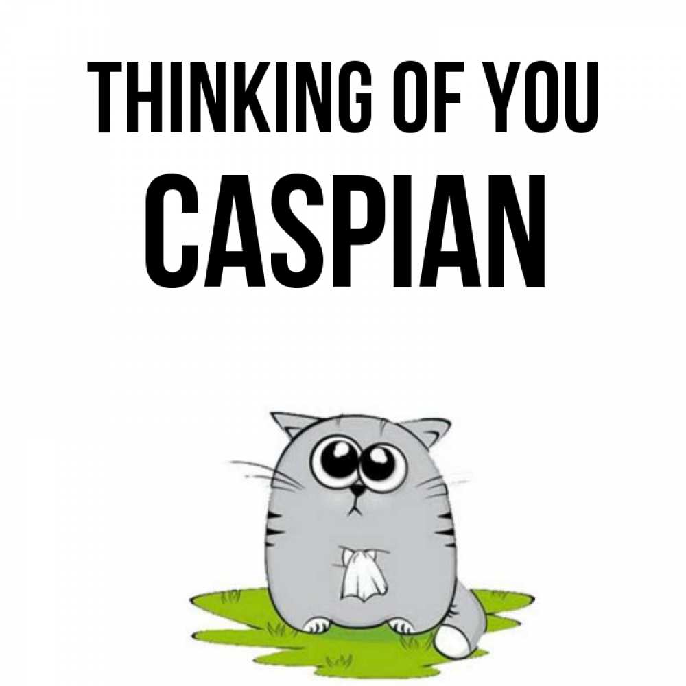 Greetings card с именем, Caspian Thinking of you тоска с платочком Greetings with text for free download 