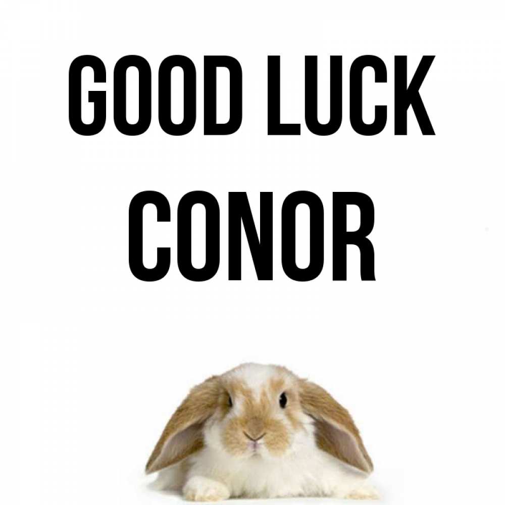 Greetings card с именем, Conor Good luck открытки с произвольным текстом который можно вставить в открытку и создать ее самостоятельно бесплатно онлайн Greetings with text for free download 
