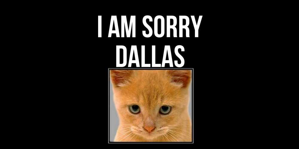 Greetings card с именем, Dallas I am sorry рыжий грустный кот просит прощения Greetings with text for free download 