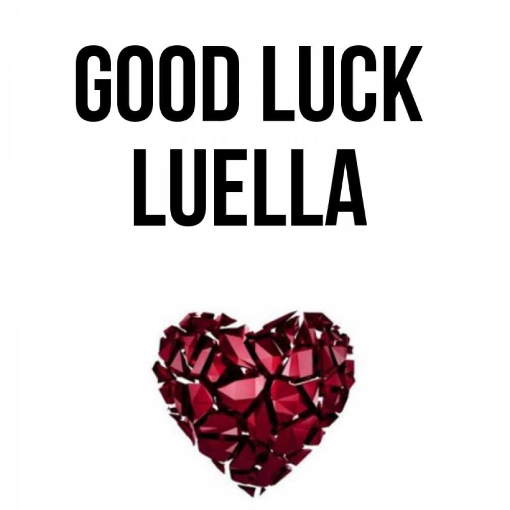 Greetings card с именем, Luella Good luck бордовое из кристаллов  1 Greetings with text for free download 