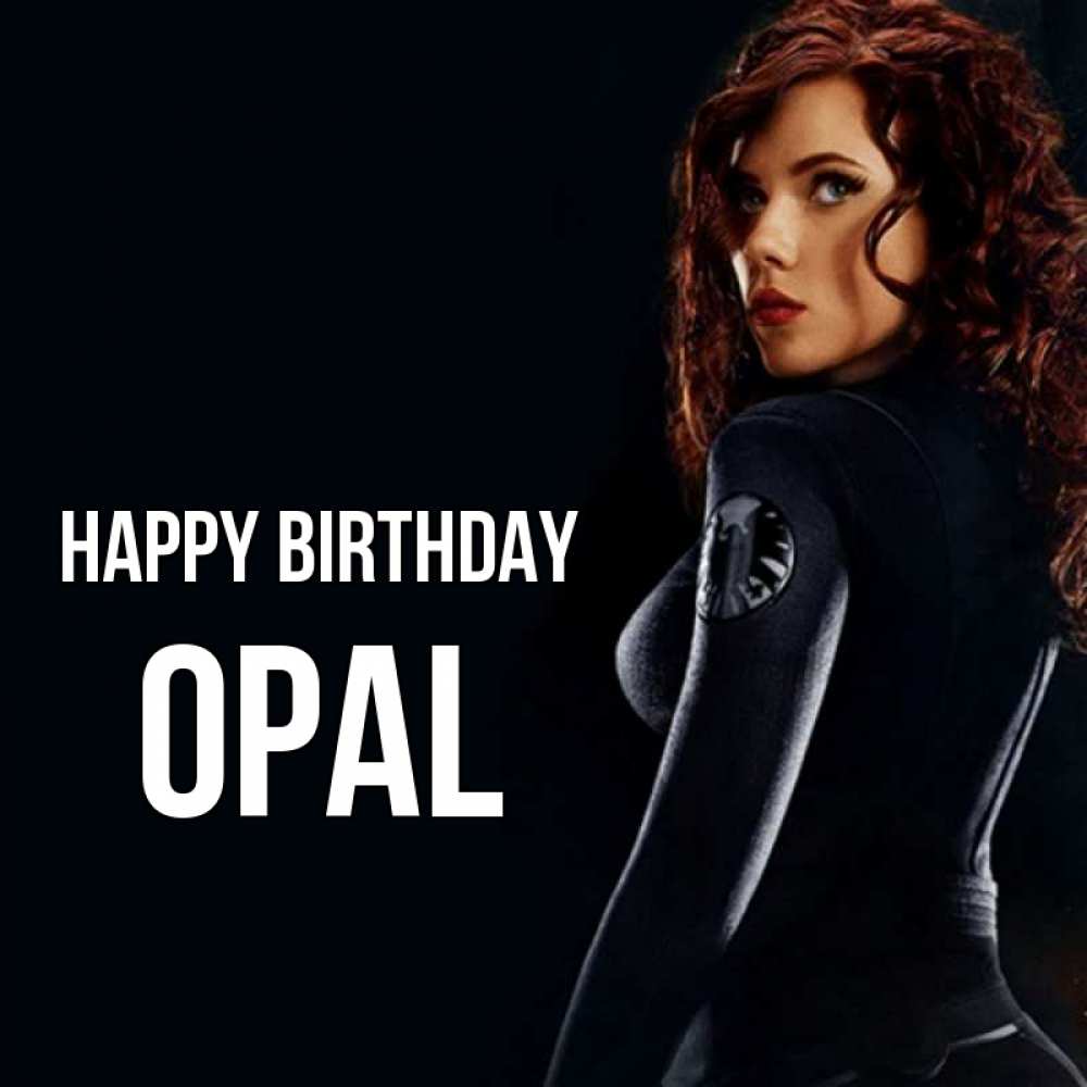 Greetings card с именем, Opal Happy Birthday Марвел черная вдова Greetings with text for free download 
