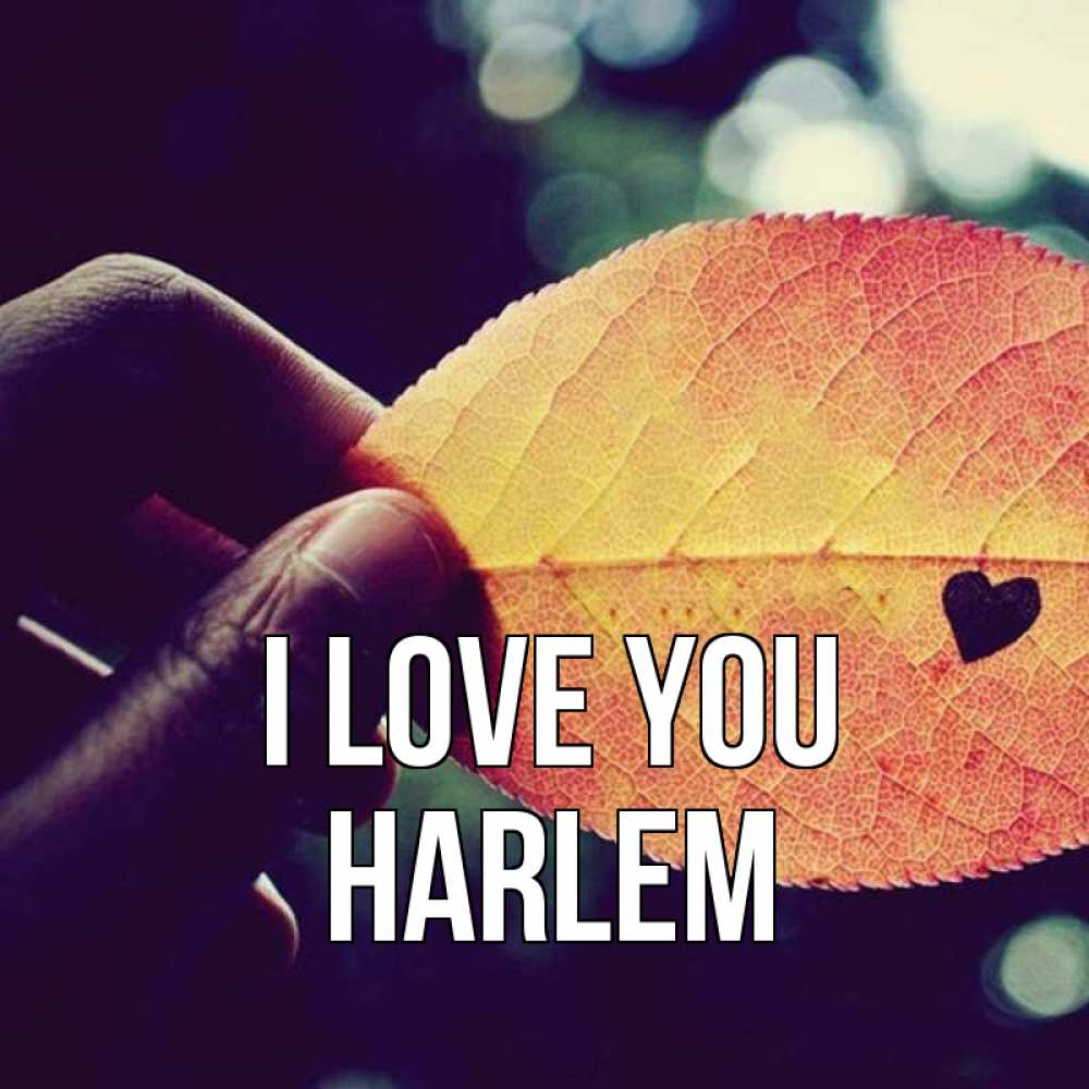Greetings card с именем, Harlem I love you держу лист Greetings with text for free download 