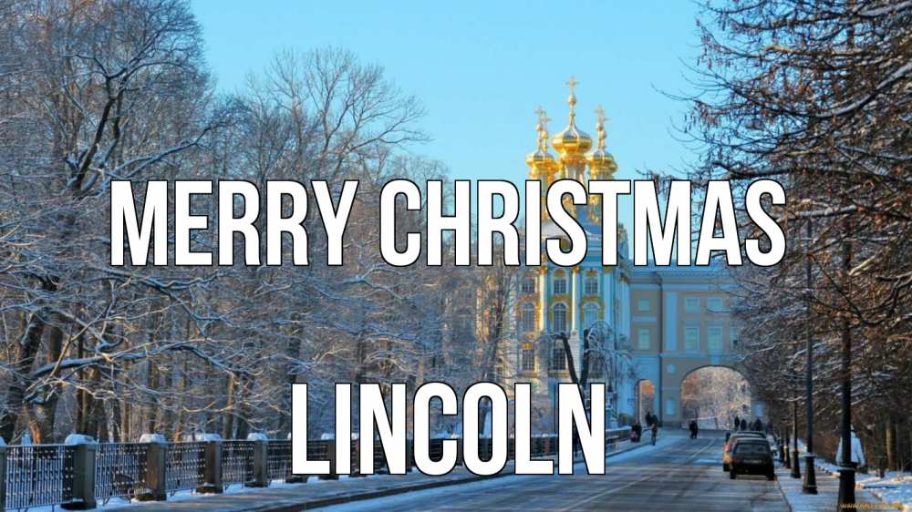Greetings card с именем, Lincoln Merry Christmas храм Greetings with text for free download 