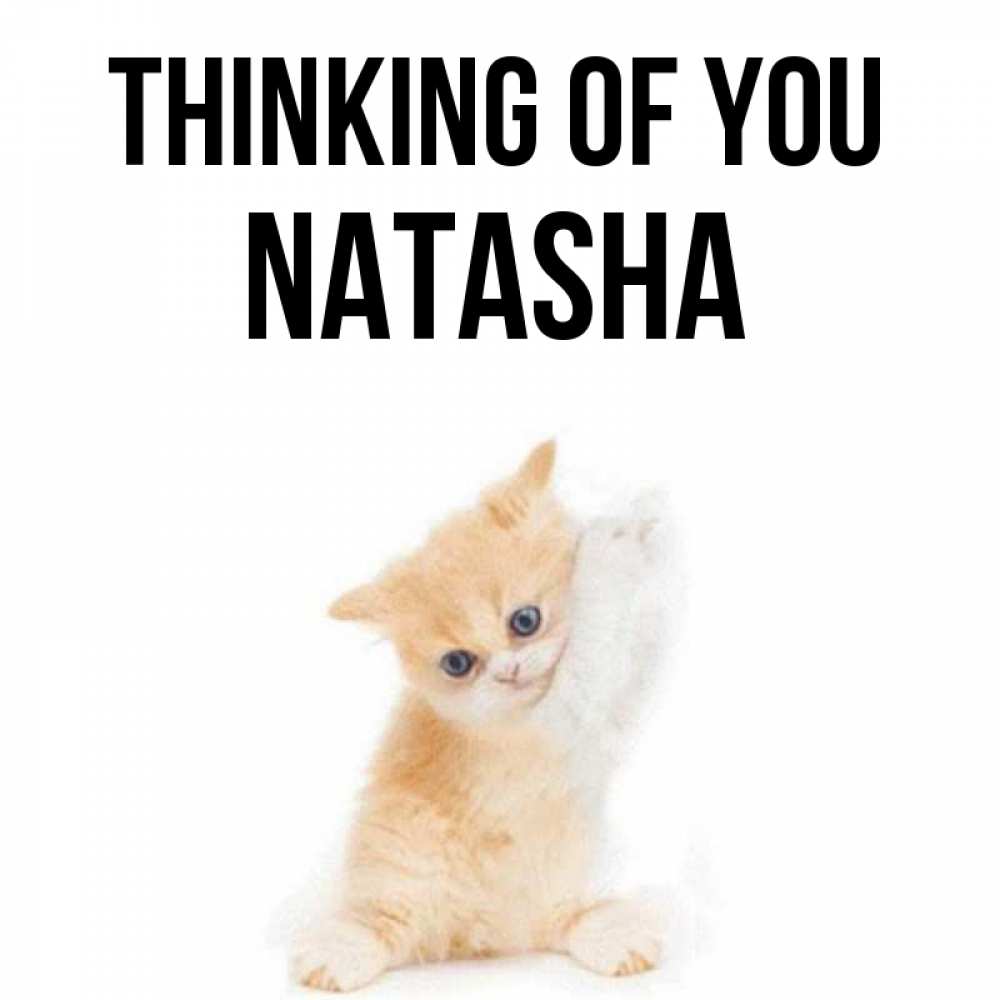 Greetings card с именем, Natasha Thinking of you зверушки и милота Greetings with text for free download 