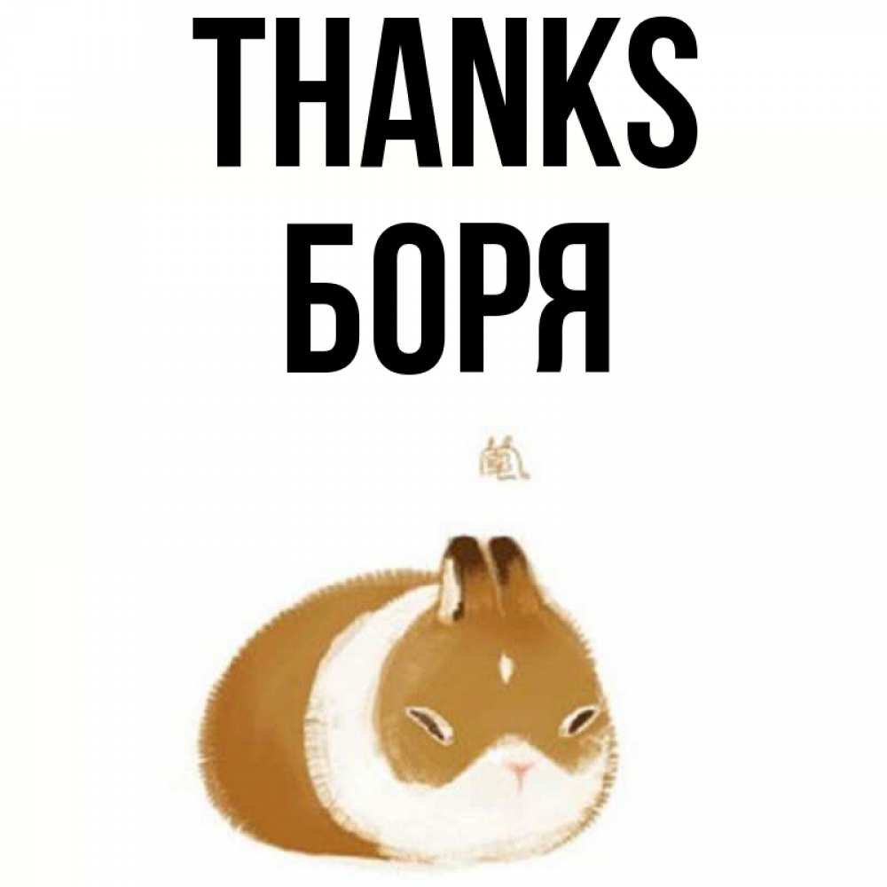 Greetings card с именем, Боря Thanks коричнево белый домашний питомец Greetings with text for free download 